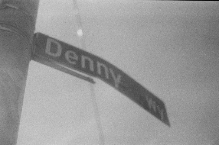 Blurry street sign