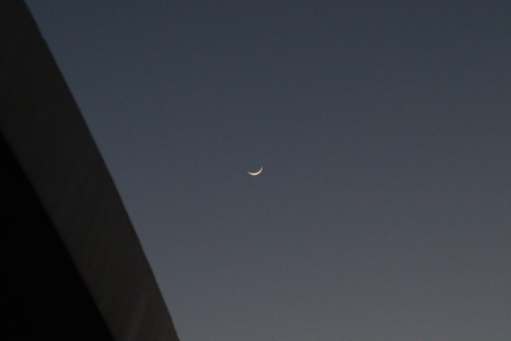 Crescent moon in the sky