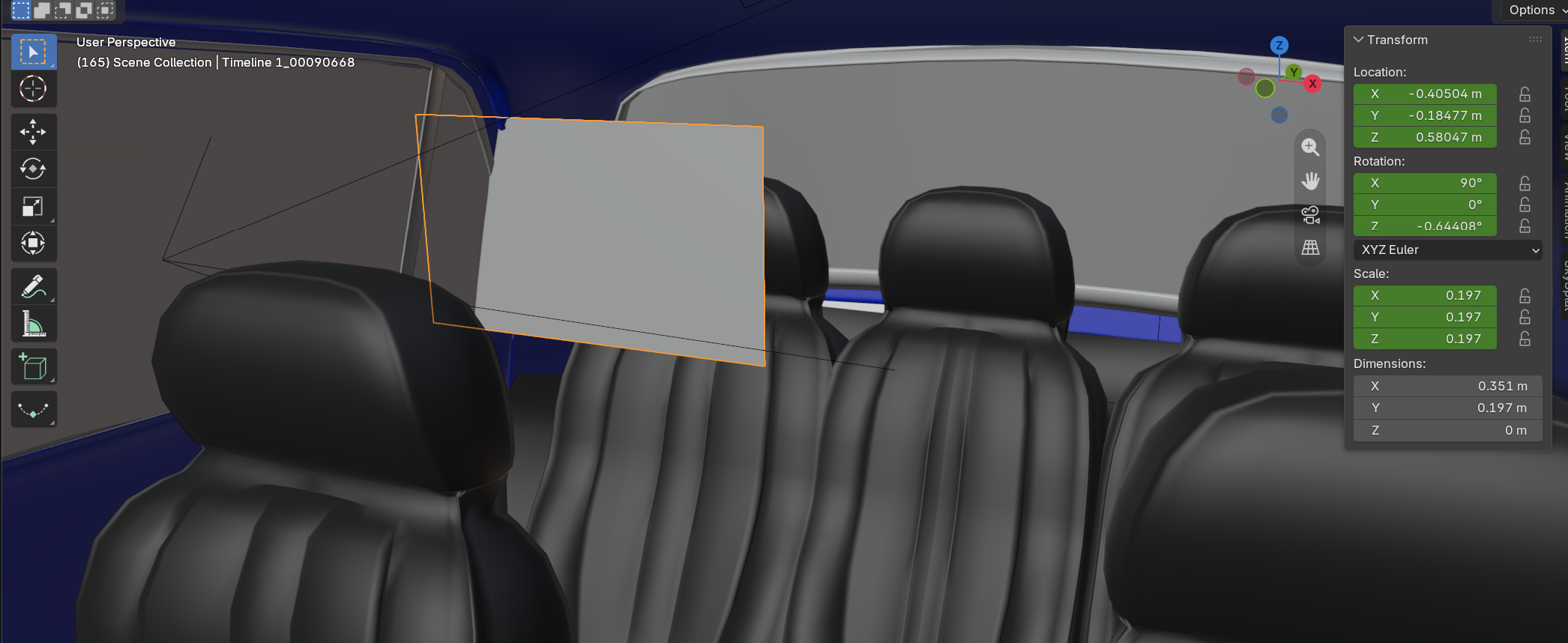 Blender scene layout before final rendering